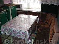 Двухкомнатная квартира по Тыныстанова (1 Мая): Кухня, угловой гарнитур, микроволновка